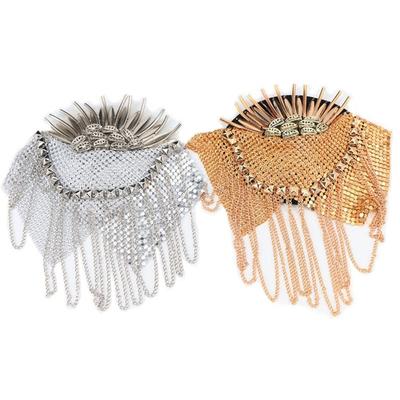 Cool Tassel Chain Epaulette Pin Jacket Vintage Brooch DIY Clothes Decor Brooch Shoulder Board  Suit