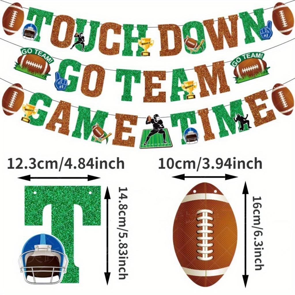 Super Bowl Banner Rugby Party Decoration Game Time Touch Down Garlands Happy Rugby Birthday Party  Scene Layout Supplies