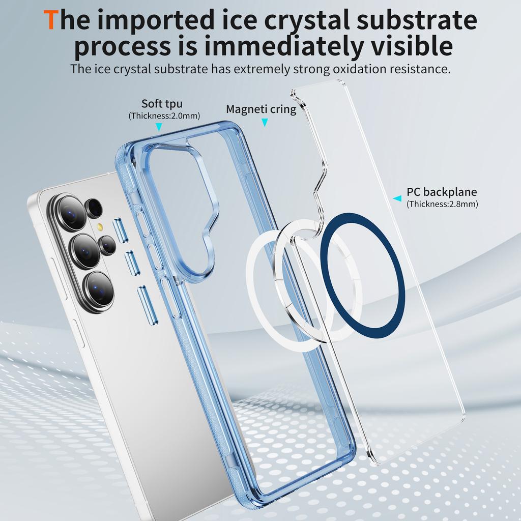 Upgrade Anti-drop Clear Magnetic Case For Samsung Galaxy S26Ultra S26 S2 S24 Plus For Wireless Charging Hard PC Cover