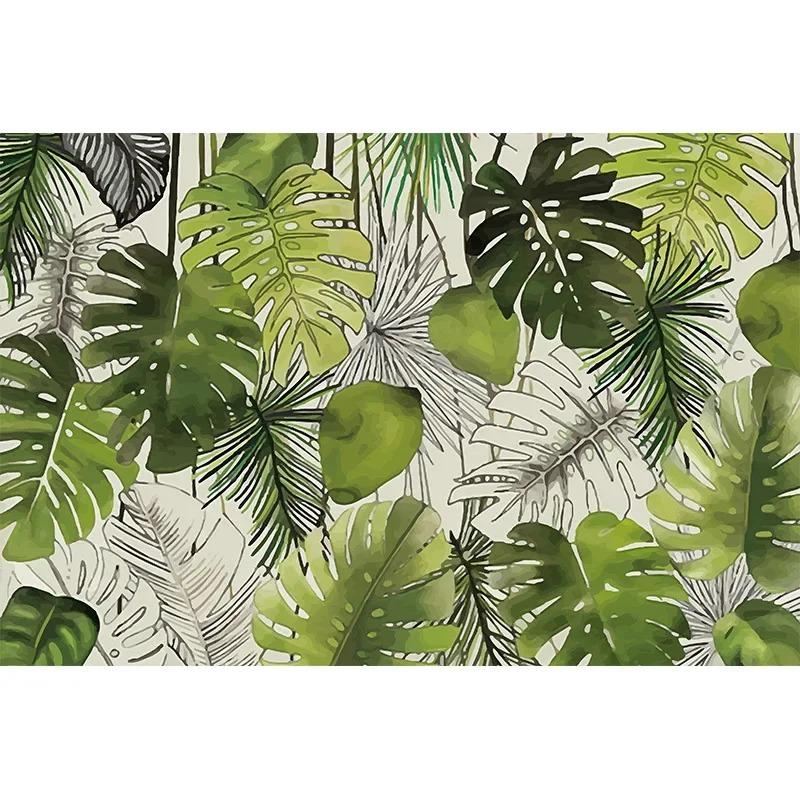 Modern Simple 3d Wallpaper Banana Leaf Mural Living Room Restaurant Cafe Background Wall Murals Home Decor