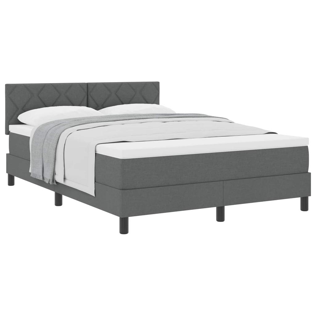Boxspring bed with headboard Dark Grey 140 x 200 cm Fabric
