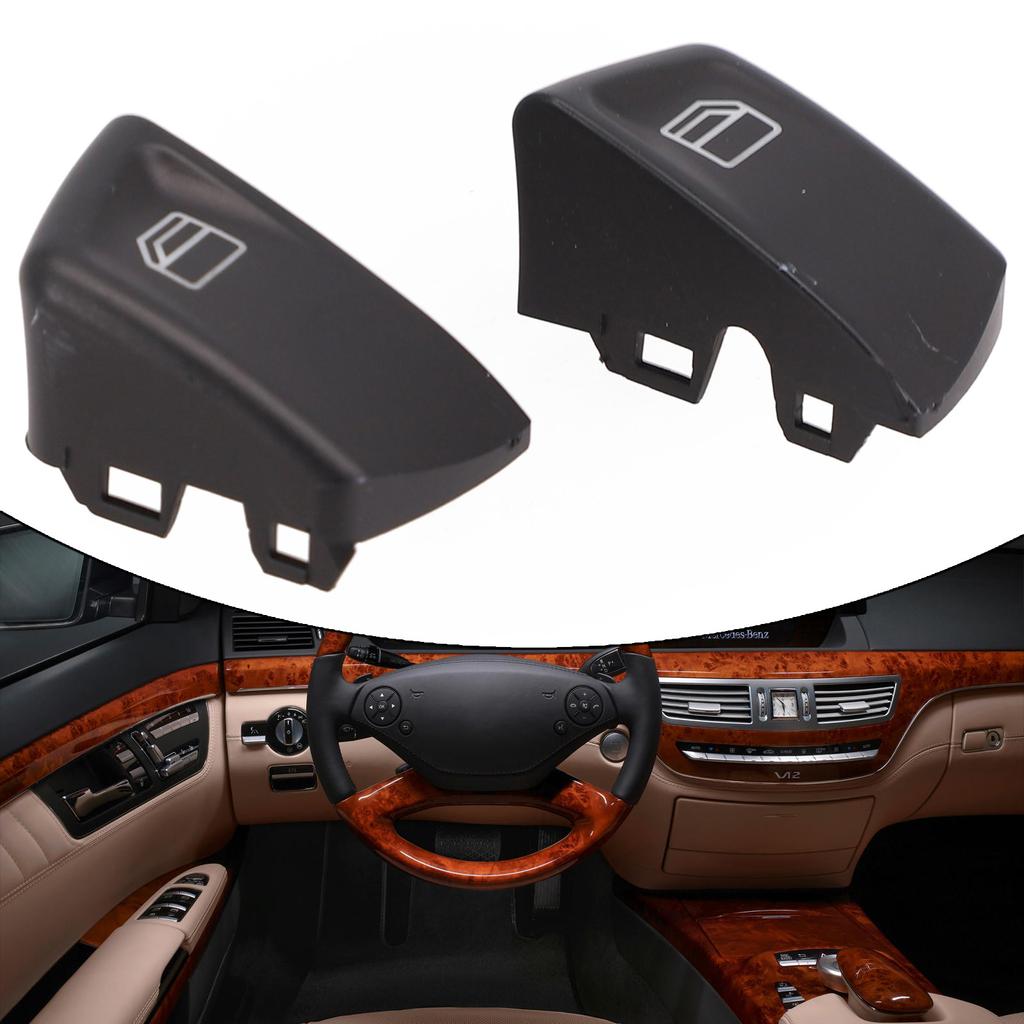 Window Switch Switch Buttons 2pcs 807624374022 Black Console Cap Plastic Interior Replacement Parts High Quality