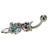Strass-Eule Hängende Kugel Barbell Stange Bauchnabel Bauchnabelring Körperpiercing