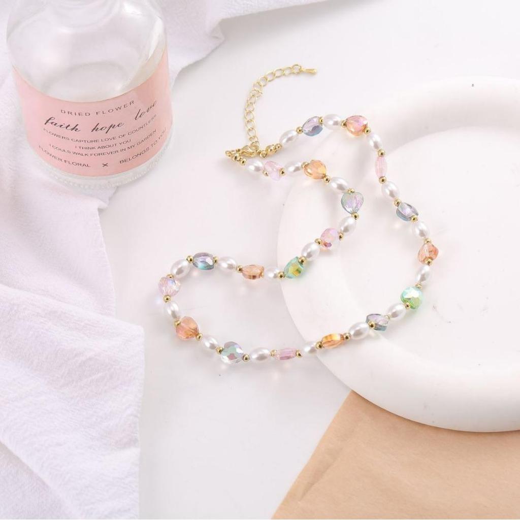 Mori Style Korean Crystal Necklace – Fresh & Sweet High-End Fashion Jewelry