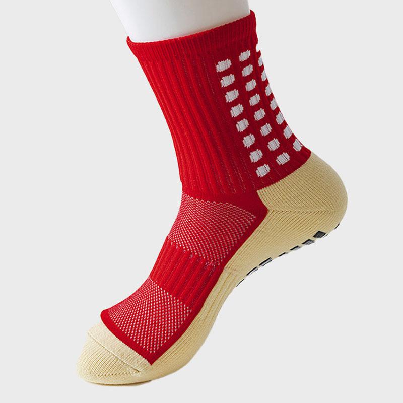 

Male Spring and Autumn Thick Silicone Bottom Yoga Football Glue Non Slip Tube Socks 1 pair красный