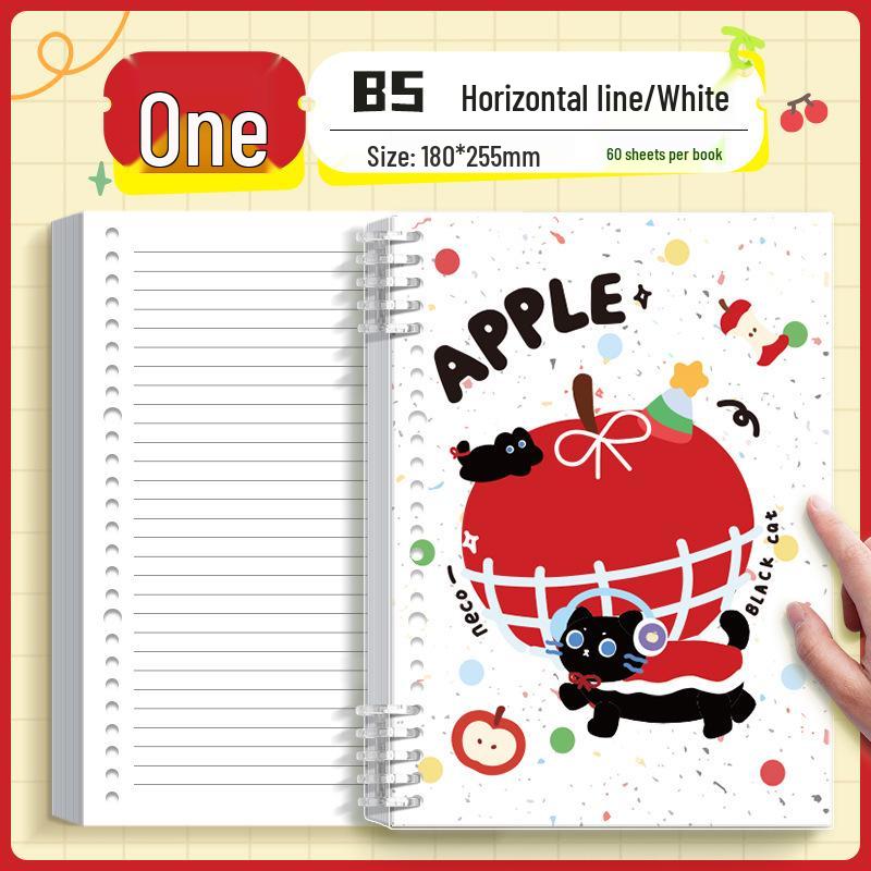 Value Splash-Ink Loose-Leaf Journal: Thick, Detachable, Cartoon Style for Students