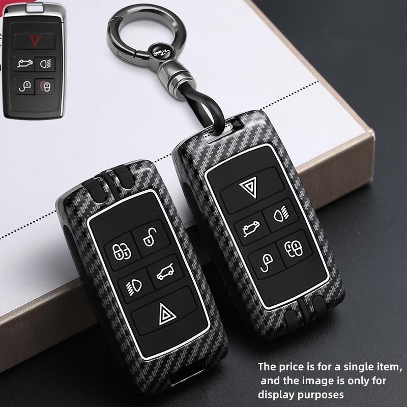 Metal Car Key Case Remote Cover Shell Holder Keyring Fob for Land Rover Range Rover Sport Evoque Freelander Velar Discovery LR5