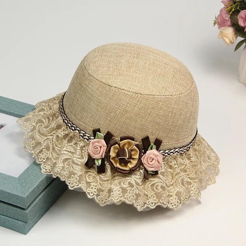 

Капелюх Жіноча осіння елегантна лляна шапка в стилі ретро Модне мереживне мереживо Осінні та зимові квіти Класична кепка