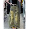 Pantalones Vaqueros Rotos Desgastados Unisex Pierna Ancha Corte Holgado Streetwear Jeans Otoño