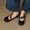 Mode Damen neue Leder Schafsleder runde Zehenpartie lockere Schnalle mit bequemem niedrigem Absatz Mary Jane Schuhe Mode Einzelne Schuhe