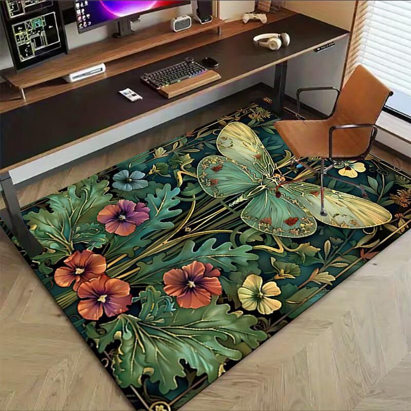 1PC Butterfly Flowers Extra Large Non Slip Floor carpet, Office, family, Studio   Large Area Rug Indoor Rugs, Bold Statement Piece