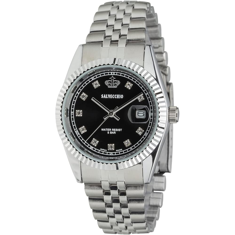 Crepha Analog Men s Watch Waterproof Metal Band Silver SV-AM268-BKS