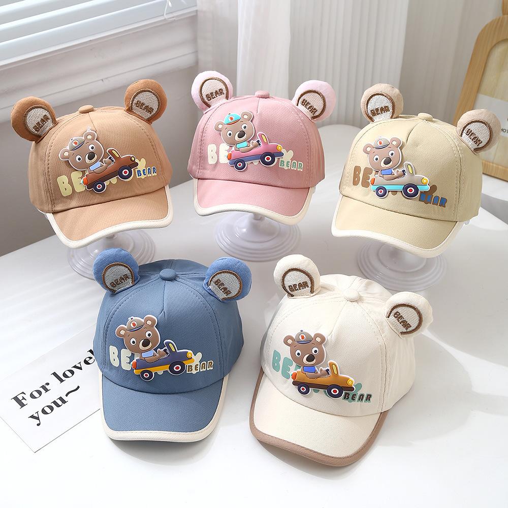 Cute Bear Children Baseball Hat Cartoon Kids Duckbill Hat 1-3Year Boys Girls Outdoor Sunshade Visors Spring Baby Duck Tongue Cap
