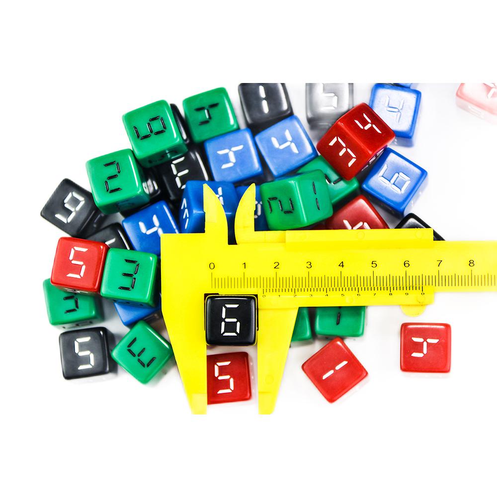 Digital D6 Dice6 Sided Cube 16mm Acrylic 10pcs for Poker Card Game Gaming Table