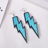 Statement Shiny Glitter Lightning Acrylic Drop Earrings For Women Punk Long Pendant Dangle Earrings Fashion Jewelry Accessories
