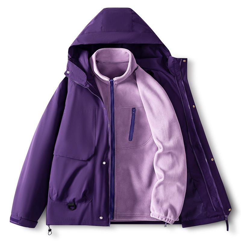 Unisex 3-in-1 Soft Shell Trekking Jacket – Warm, Windproof, Waterproof for Autumn/Winter