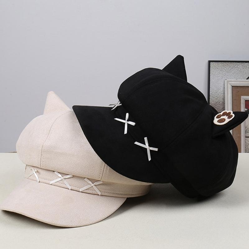 Lovely Bowknot Cats Ear Toddler Hat Durability Easy Wash Polyester Fabric Comfortable For Boys Girls 0 6 Years