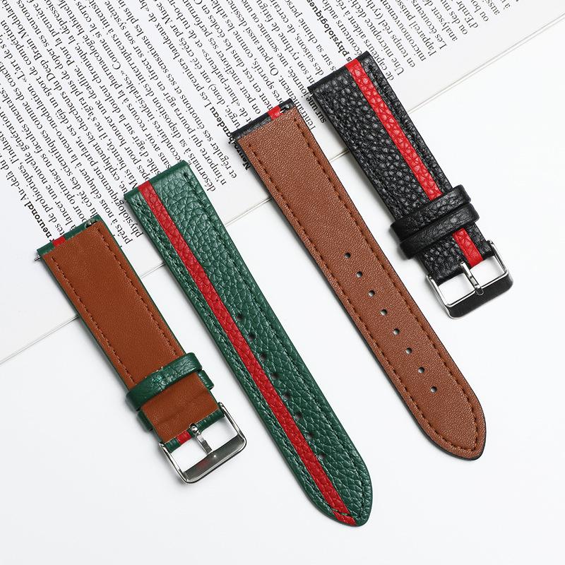 Quick Release Genuine Leather Watch Band for Samsung/Apple/Huawei GT Watches - 20mm/22mm