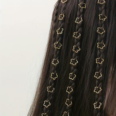 30pcs Hair Braid Tubes Star Decor Hair Ring Hair Jewelry Braids Hair Beads  for Braids