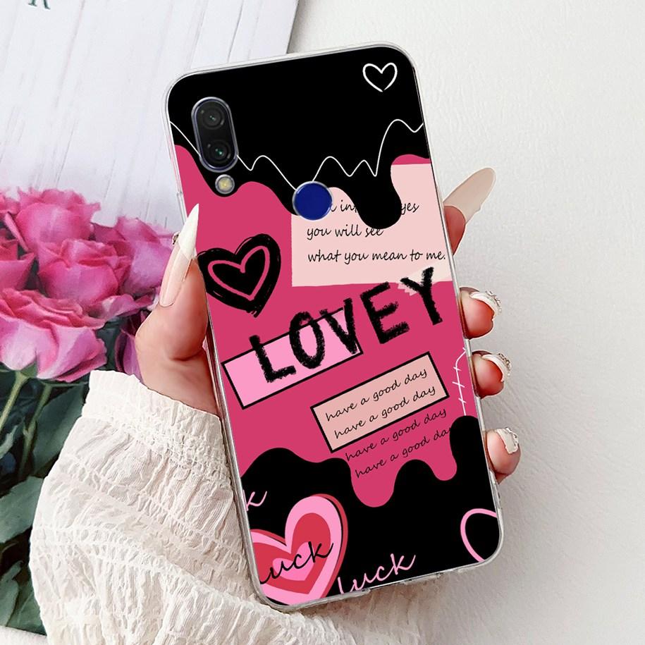 For Cover Xiaomi Redmi 7 7A Case Luxury Painted Soft Clear Silicone TPU Shockproof Cover For Xiaomi Redmi Note 7 Pro Note7 Coque