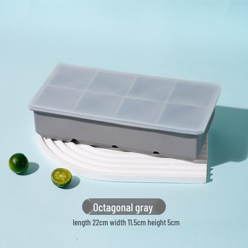 Square Silicone Ice Cube Tray with Lid - Small, Food-Grade Kitchen Ice Mold