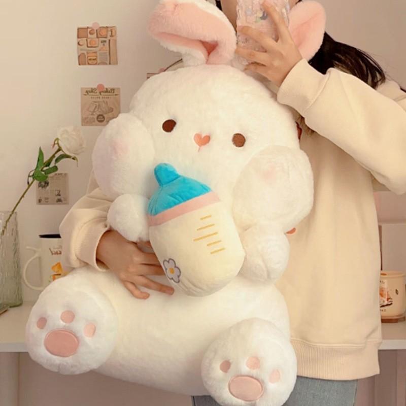 Non-Toxic 35/45 Cm Bottle Rabbit Plush Toy Handmade Doll Cartoon Anime Cute Pillow Cushion Thanksgiving Children'S Birthday Gift Doll