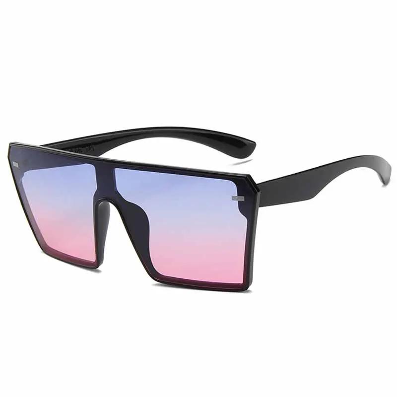 Vintage Luxury Brand Sunglasses Women Men Big Frame Square Windproof UV400 Protection Rivets Shades