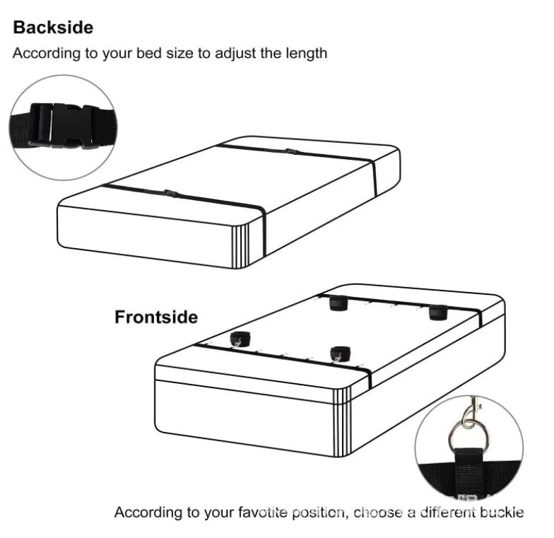 Bed Restraint Kit – Couple Sex Toys with Handcuffs, Arm/Ankle Tie-Downs, 18+ Adult Erotic Game Tool, Sensual Bondage Play