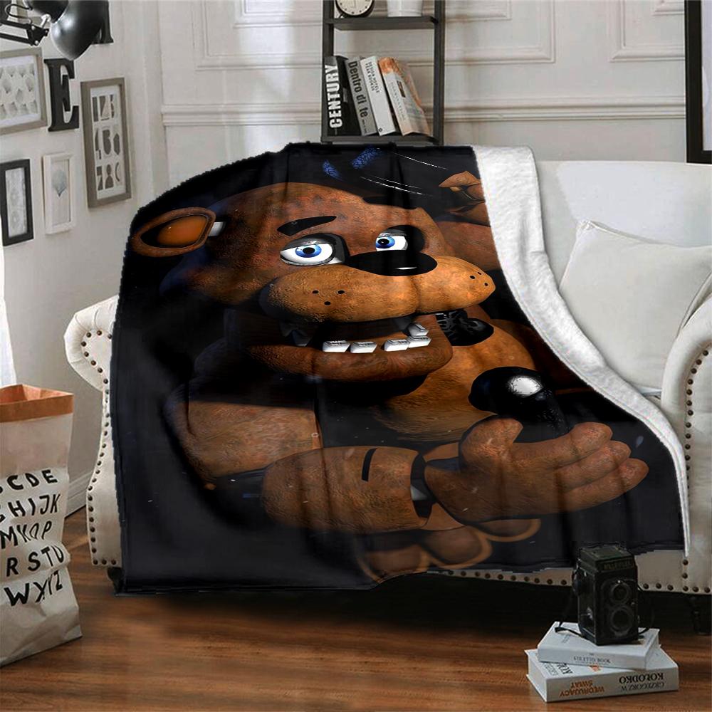 1Pc Fnaf Freddy'S Horror Theme Blanket For Couch Bed Plush Cozy Fuzzy Blanket Super Soft Warm Blankets For Fall And Winter 0918217