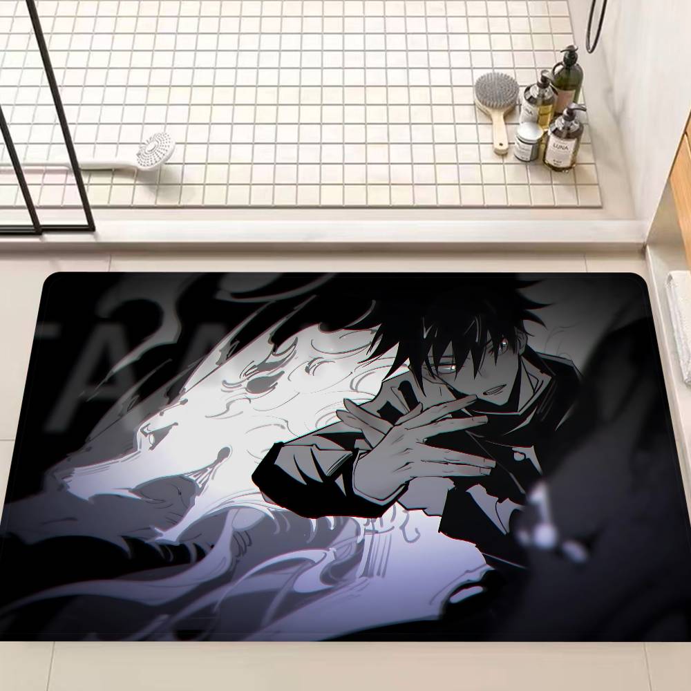 Anime Fushiguro Megumi Jujutsu Kaisen Door Mat Washable Non-Slip Living Room Sofa Chairs Area Mat Kitchen Doormat Area Rug