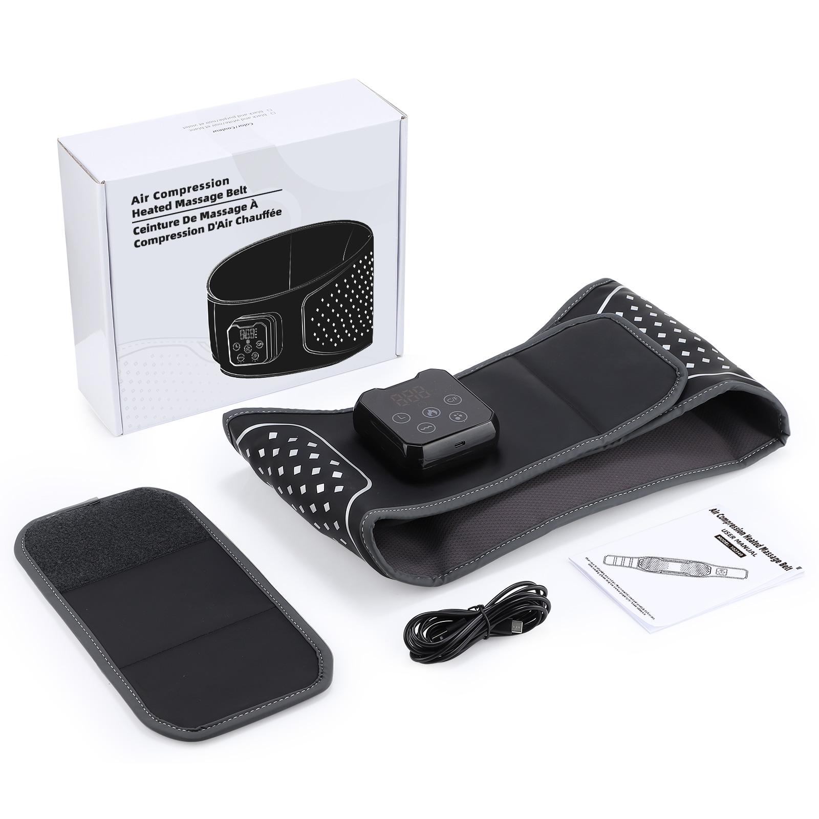 

Пояс для массажа талии с сенсорным контроллером, 4 режима, воздушная компрессия, нагрев, вибрация, массажер для спины, поясничная поддержка