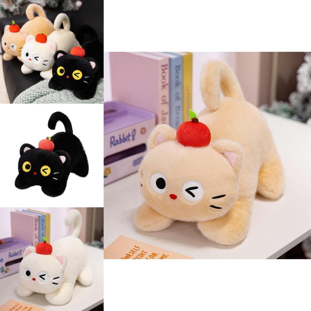 Apple Cat Plush Toy With Pp Cotton Filling For Kids And Gifts