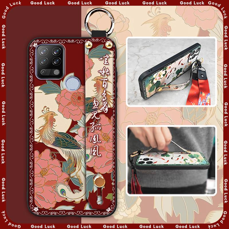 Fashion Back Cover Phone Case For Tecno Pova/LD7 Waterproof Dirt-resistant Anti-knock Silicone Shockproof Wrist Strap