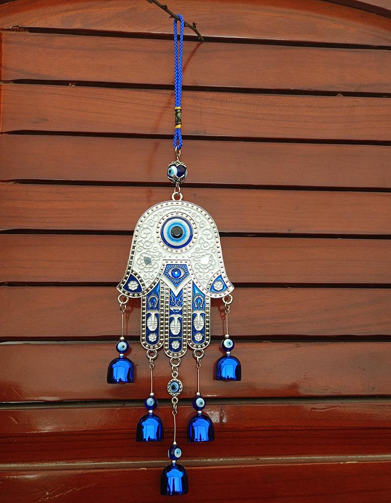 Fatima Hands Wind Chimes Hanging Retro European Blue Eye Accessories Hanging Demon Eyes Wall Decoration Wind Chimes