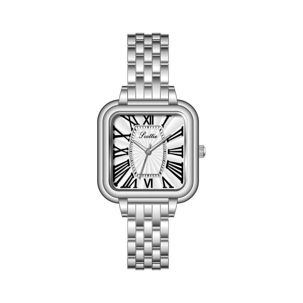 Square Small Square Watch Women'S Watch Simple Roman Stainless Steel Belt Exquisite Niche Light Luxury Women'S Watch