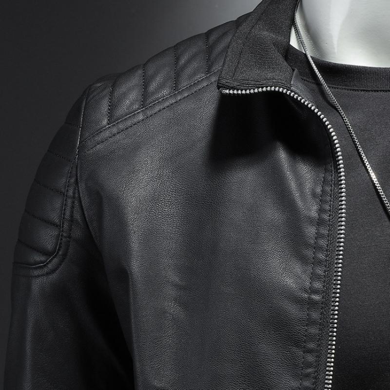 Leren jas met opstaande kraag voor heren Trendy jas Jas Lente Herfst Nieuwe leren jas Slim fit Koreaanse versie Stijlvolle jas Shirt