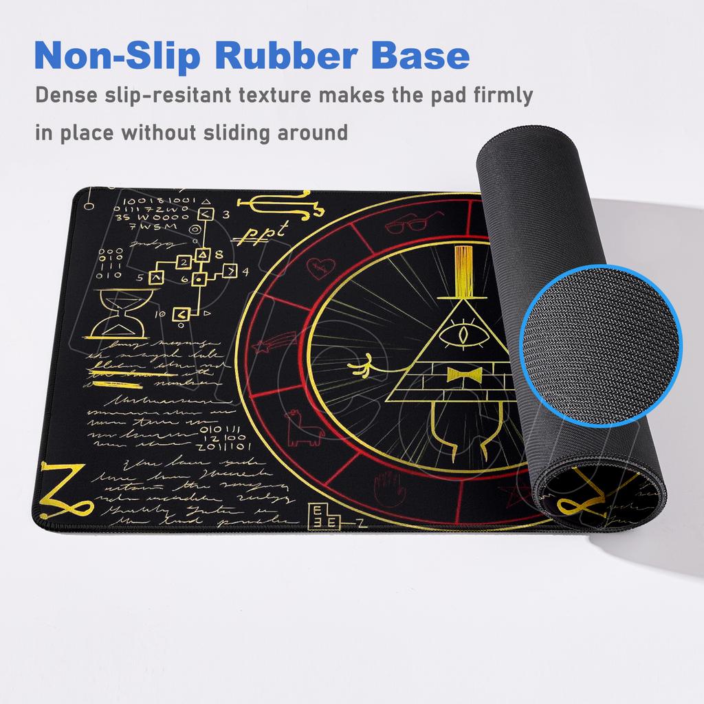 Gaming Mouse Pad Gravity Fall Deskmat Xll Large Lock Edge Keyboard Pad Bill Cipher Carpet Computer Table Surface For Accessories