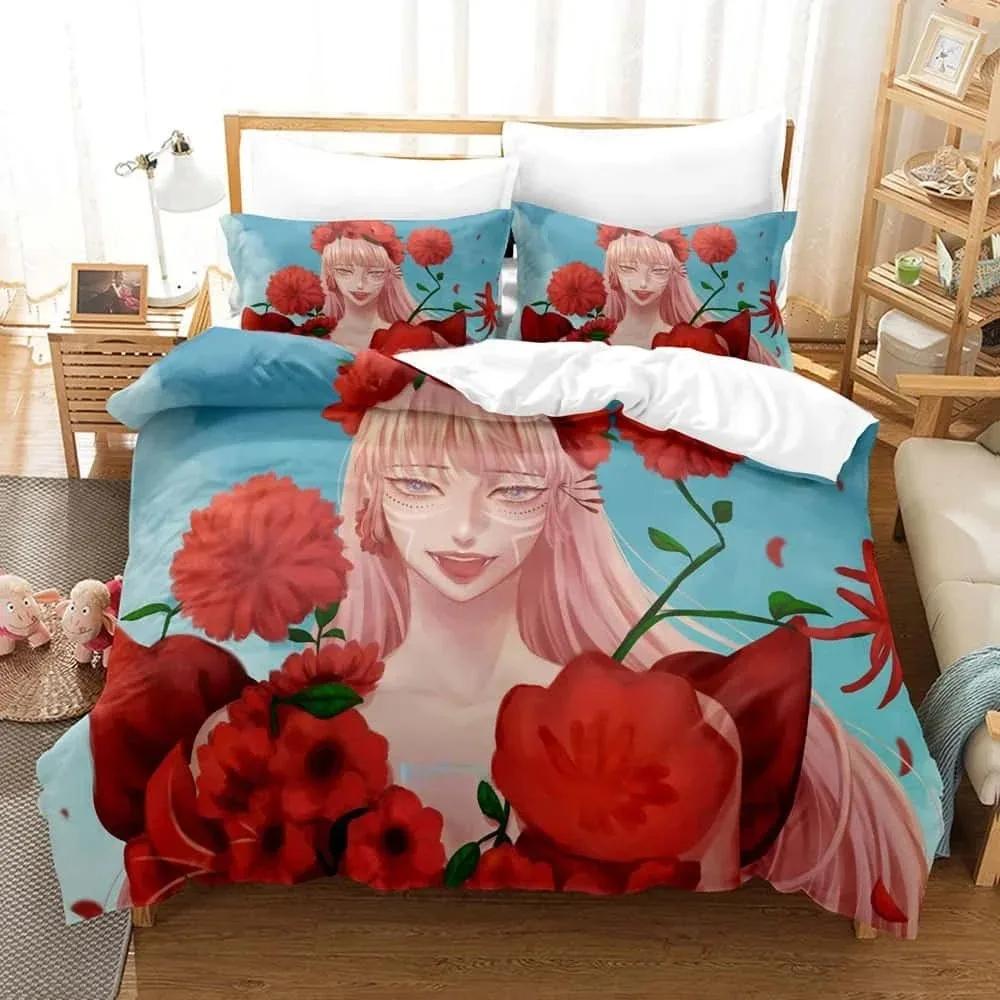 Anime Bed Sheet Set Belle Bedding Set Single Twin Full Queen King Size Bed Set Adult Kid Bedroom Duvet Cover Sets Home Textiles