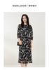 Jiuzi Anna Kou Elegant Artistic Sense Floral Pleated Chiffon Long Goddess Dress