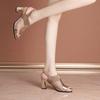 Fish Mouth Wearing Sandals Women's Summer 2025 New Patent Leather Breathable Thick Heel Hollow Mesh High Heel Cool Slippers