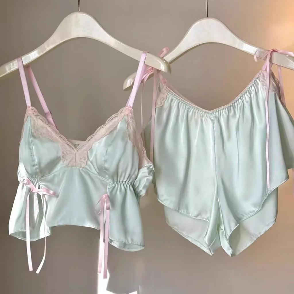 Emotional Lingerie: Fun & Sexy Japanese-Style Bow Camisole and Pajama Set