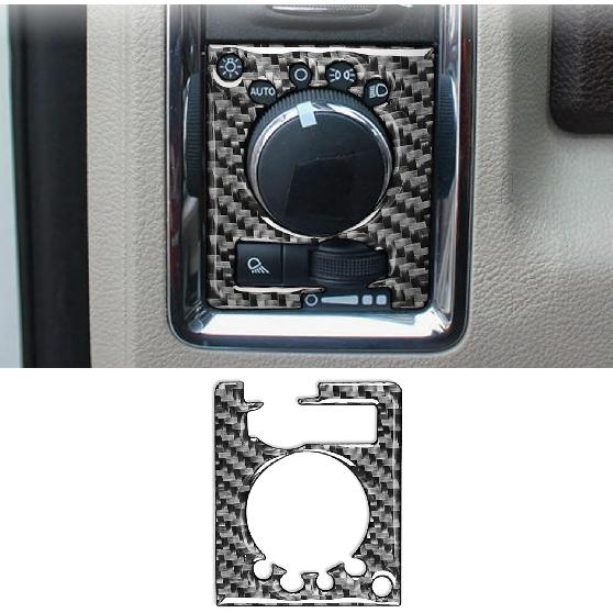Carbon Fiber Headlight Switch and Air Vent Trim for Dodge RAM 1500 2500 3500 2013-2018,Dashboard Light Control Panel & AC Outlet Frame Sticker