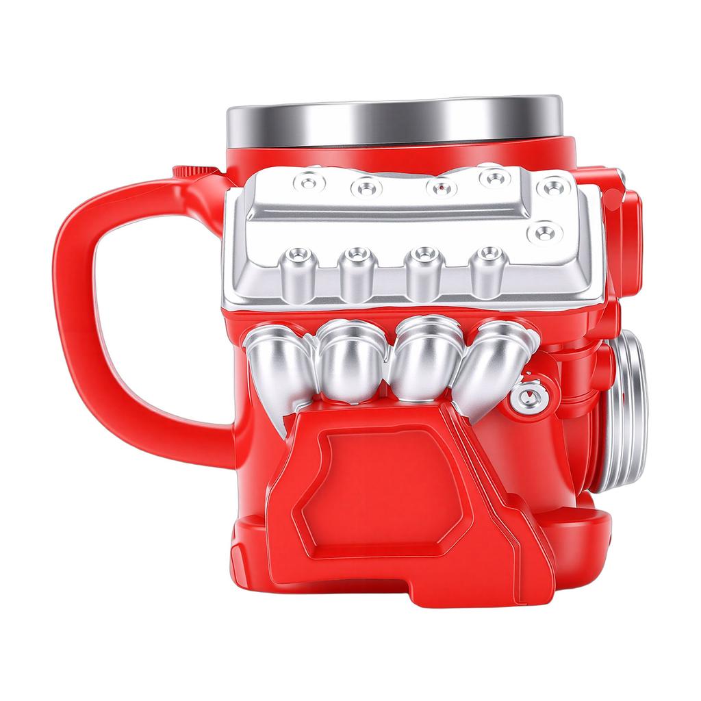 Engine Coffee Mug Innovative Home Power Decorative Item Ornament for Car Lovers Red V8