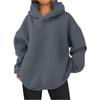 Women's Hoodies & Sweatshirts - Fashionable Women Solid Color Hooded Sweatshirt Long Sleeve Pullover