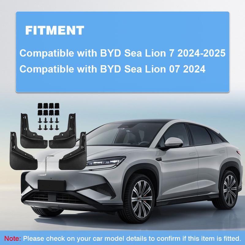 Car Wheel Mud Flaps Splash Guards MudFlaps Front Rear Fender Mudguards Protector for BYD Sea Lion 7 2024-2025 Sea Lion 07 2024