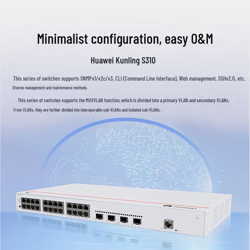 Huawei Kunling 24-Port Gigabit Managed Switch S310-24T4X