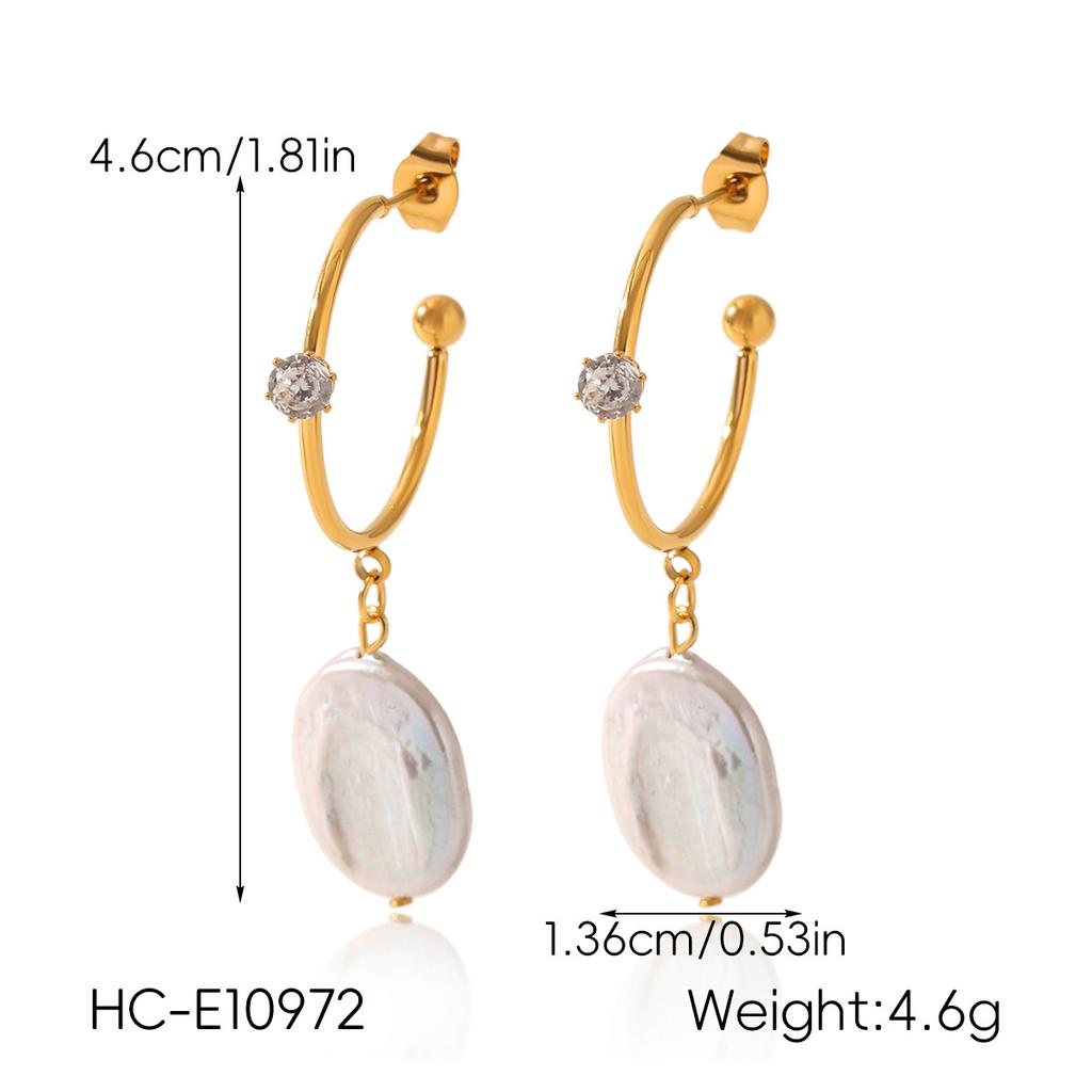50/2000 French Vintage Star Earrings, Fashionable Versatile Pearl Tassel Studs, Titanium Steel Drop Earrings