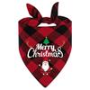 Plaid Pet Saliva Towel Santa Snowman Cat Dog Scarf Christmas Pet Triangle Scarf