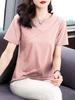 Women Summer Spring Fashion Cotton Blouses Shirts Lady Fashion Casual Short Sleeve O-Neck Solid Color T-shirt Blusas Tops