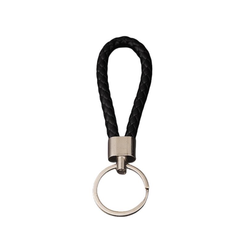 2-Piece Leather Cord Keychain Set with Silk Flower Tags